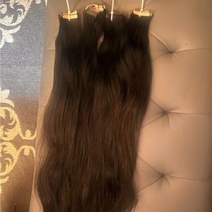 Black/ brown human hair tape in extensions 22inch